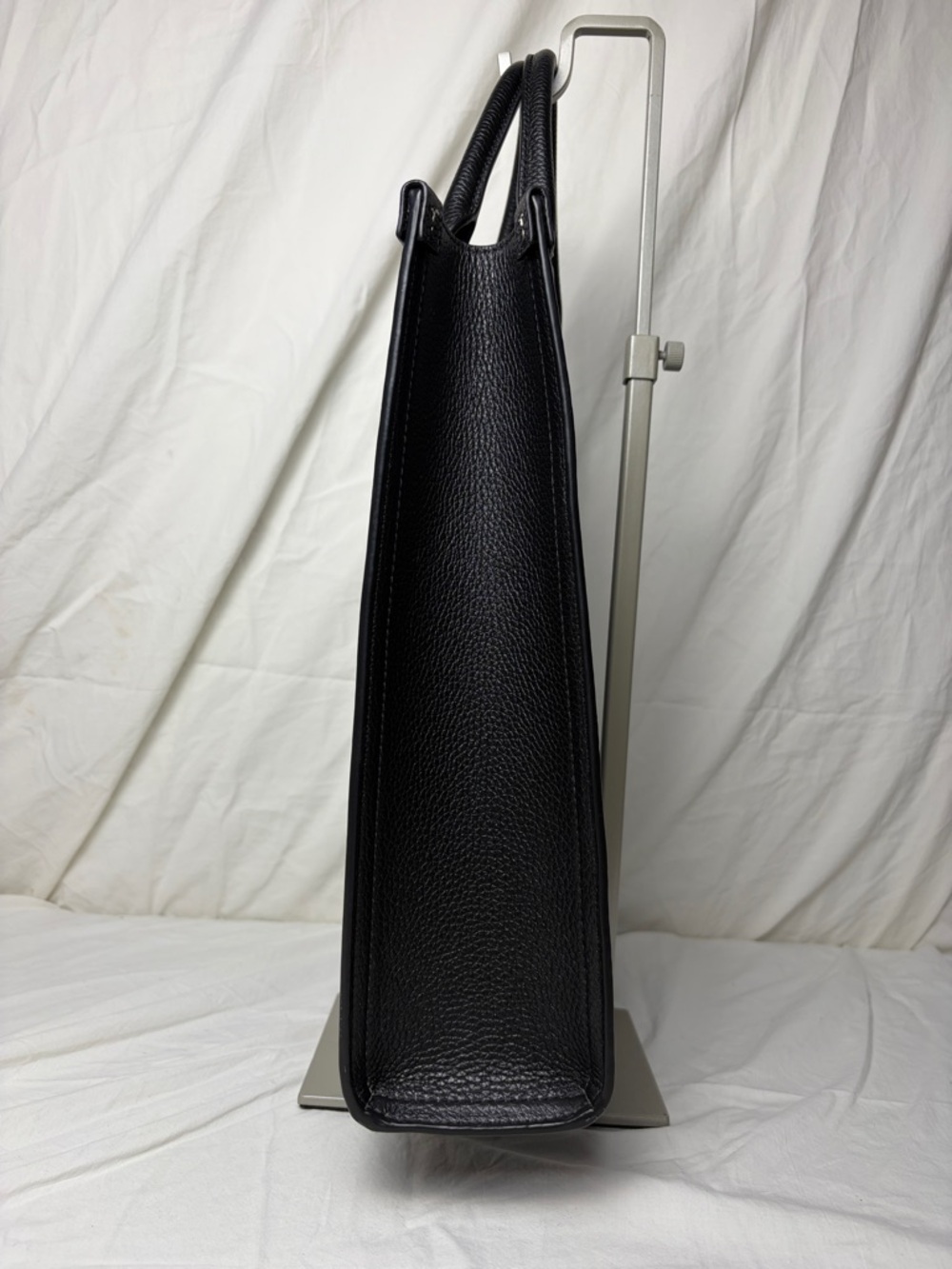 Tory Burch Blake Shopping Tote Black Pebbled Leather Work Laptop Bag - Picture 5 of 16